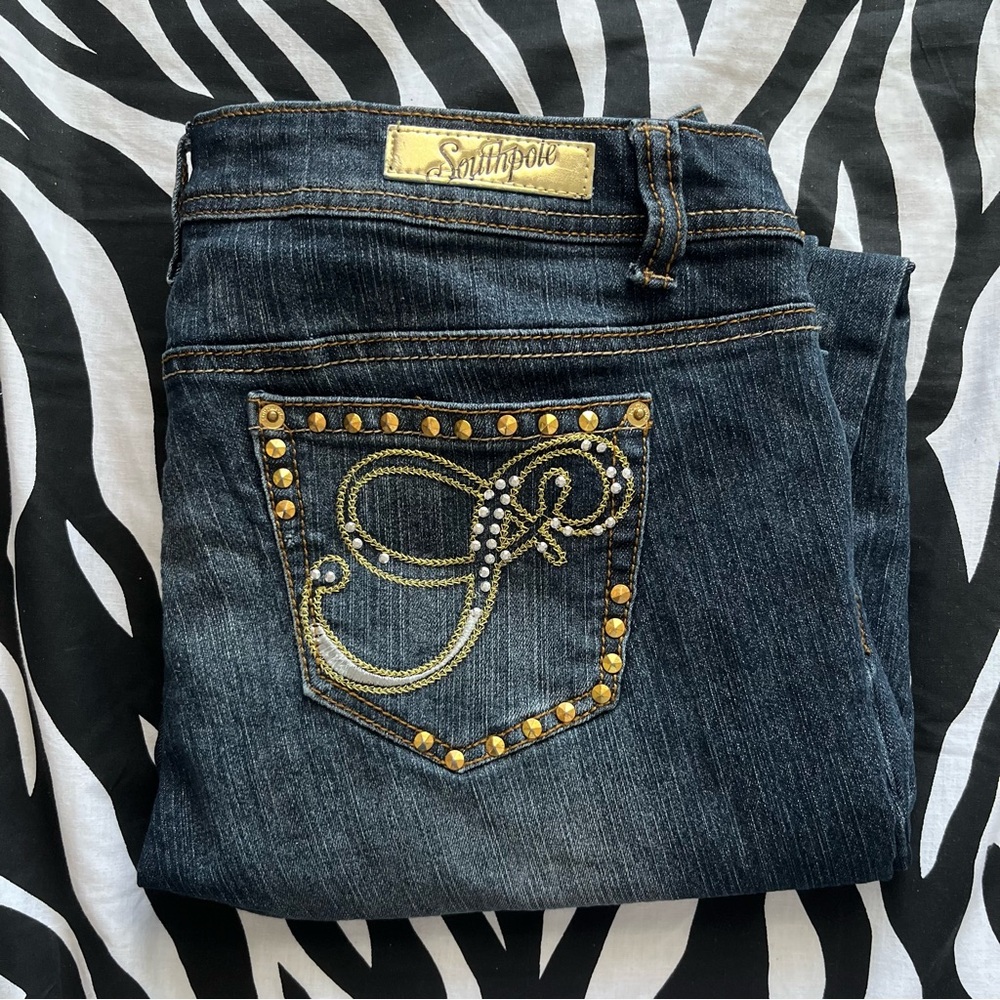 South Pole Blue Jeans with embroidery and studs